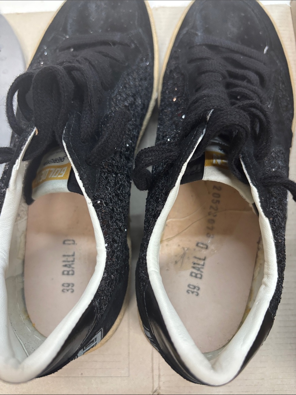 Golden Goose Black Suede Women's Sneakers with Glitter Accents - Picture 11 of 11